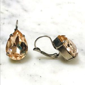 Sorrelli LARGE Pear Blush Champagne Gold Crystal Earring-Boutique